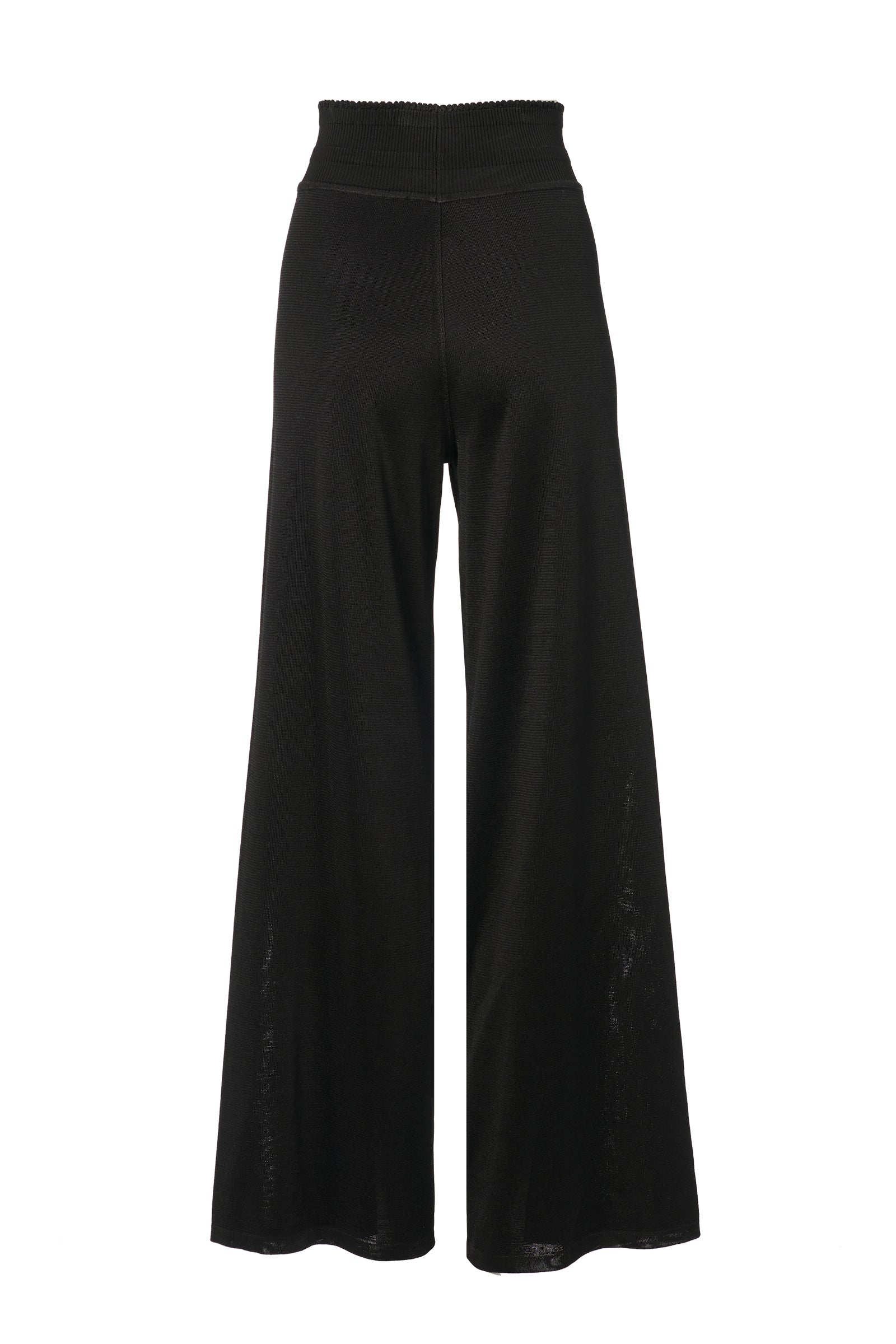 High waist palazzo trousers - Black intense