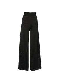 High waist palazzo trousers - Black intense