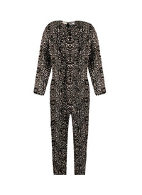 Animal print jumpsuit - Black & Ivory