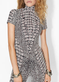 Combinaison en jacquard croco - Noir & Marron