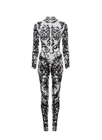 Calligraphy Jacquard Calli Jumpsuit - White & Black
