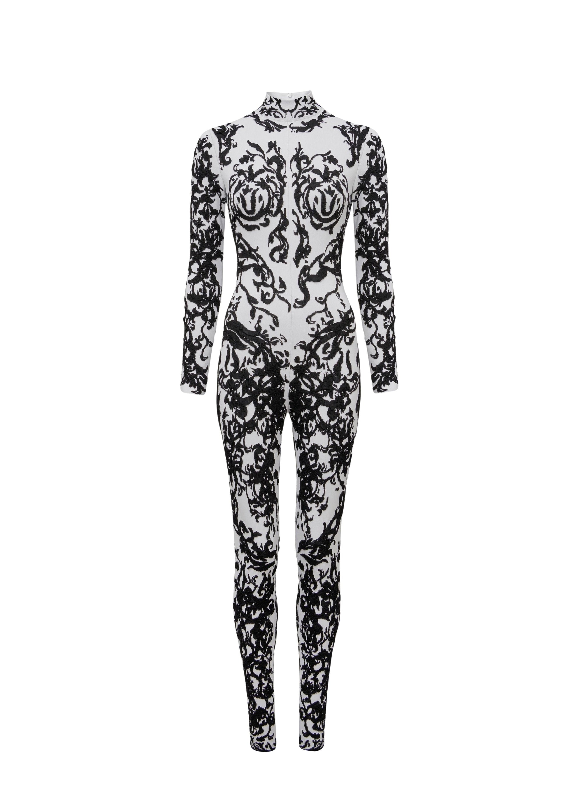 Calligraphy Jacquard Calli Jumpsuit - White & Black