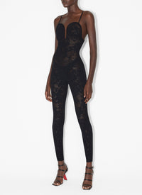 Combinaison Cœur en dentelle - Noir Alaïa