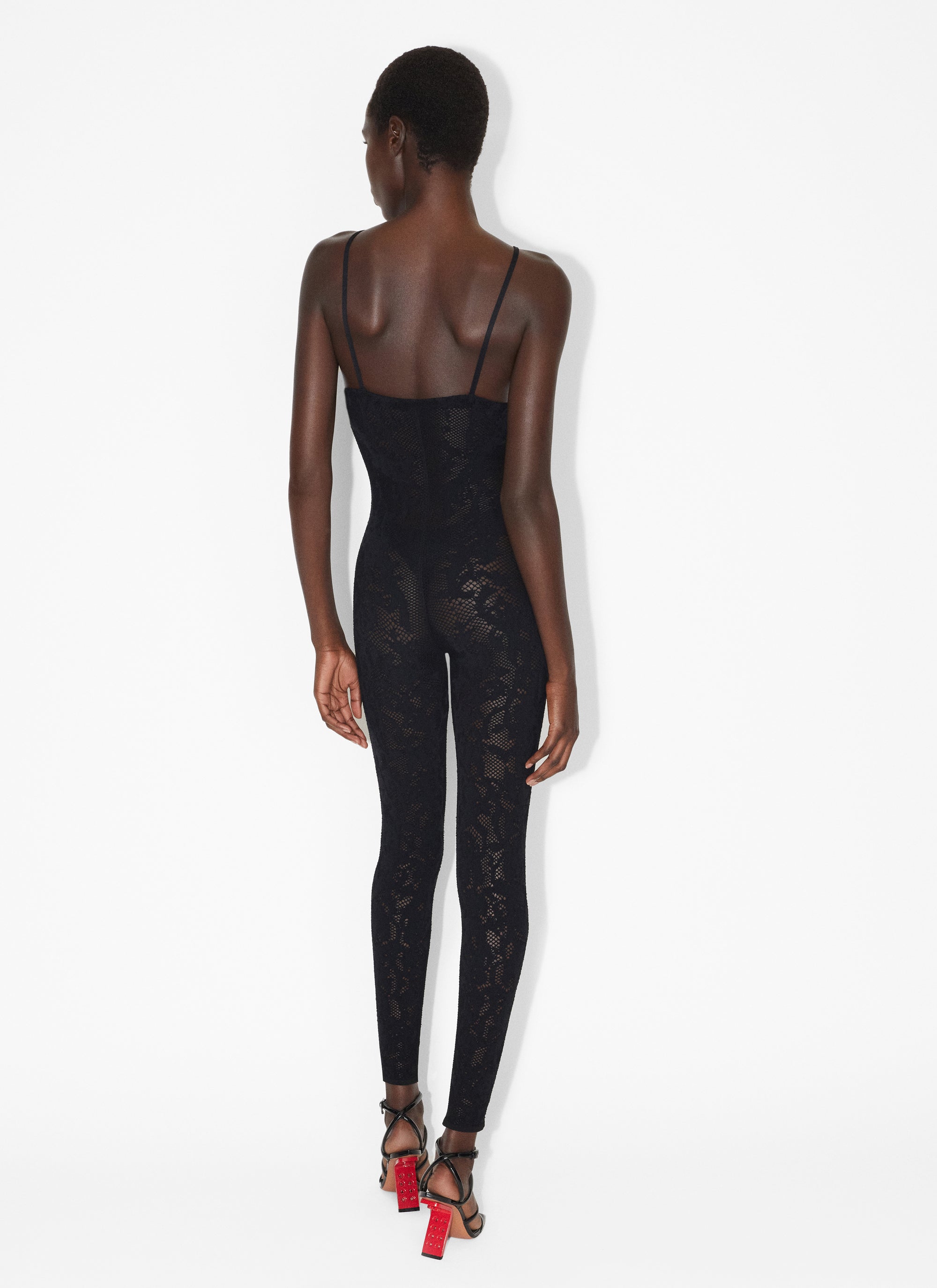 Combinaison Cœur en dentelle - Noir Alaïa