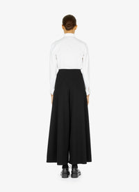 Structured high-waisted wool trousers - Black intense