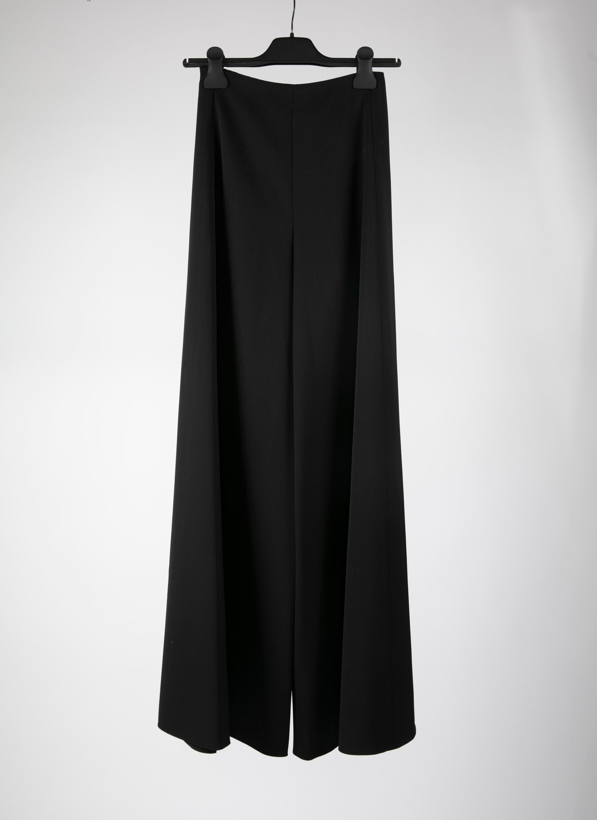 Structured high-waisted wool trousers - Black intense