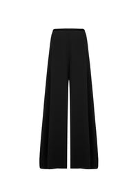 Structured high waist wool trousers - Black
