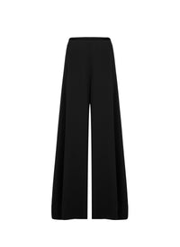 Structured high-waisted wool trousers - Black intense