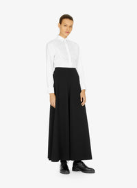 Structured high waist wool trousers - Black
