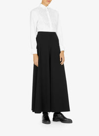 Structured high-waisted wool trousers - Black intense
