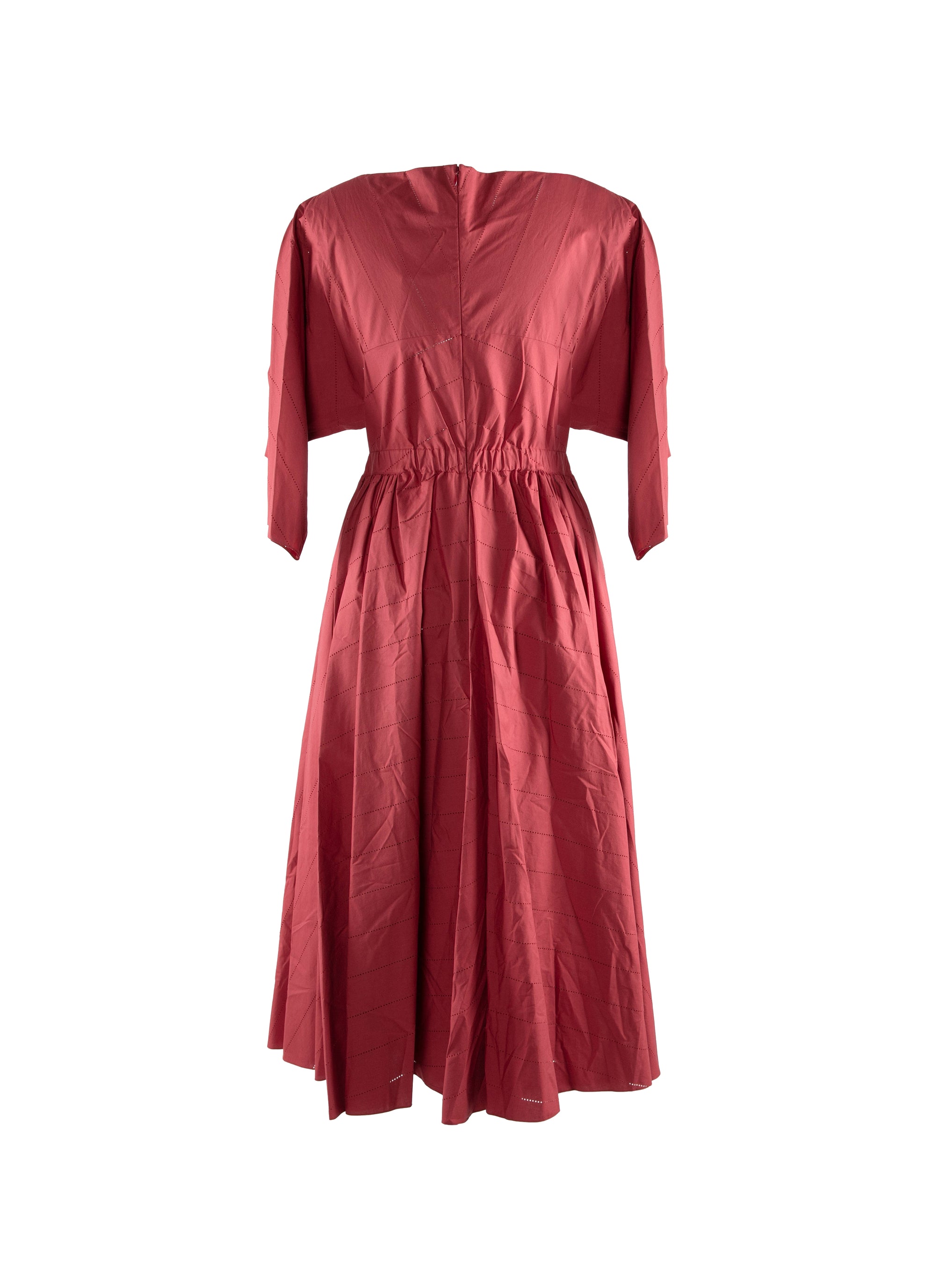 Robe à manches 3/4 évasée et ajourée - Madras