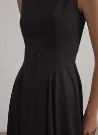 Robe longue évasée - Noir