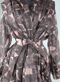 Sheer flowing dress with hood - Chair & Beige