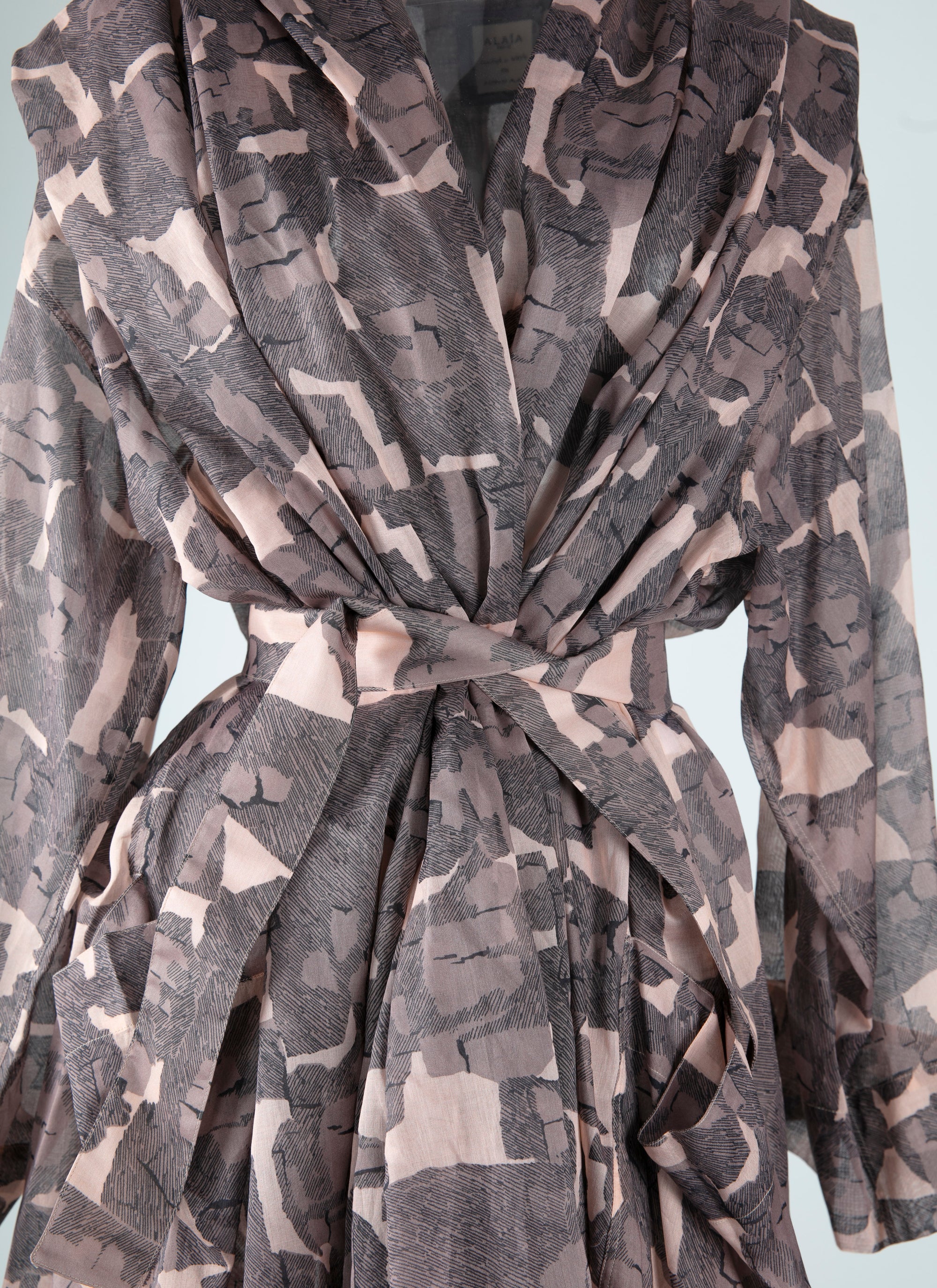 Sheer flowing dress with hood - Chair & Beige