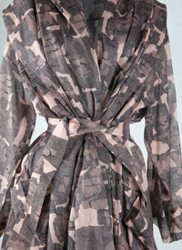 Long dress with long sleeves - Flesh & Beige