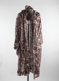 Sheer flowing dress with hood - Chair & Beige