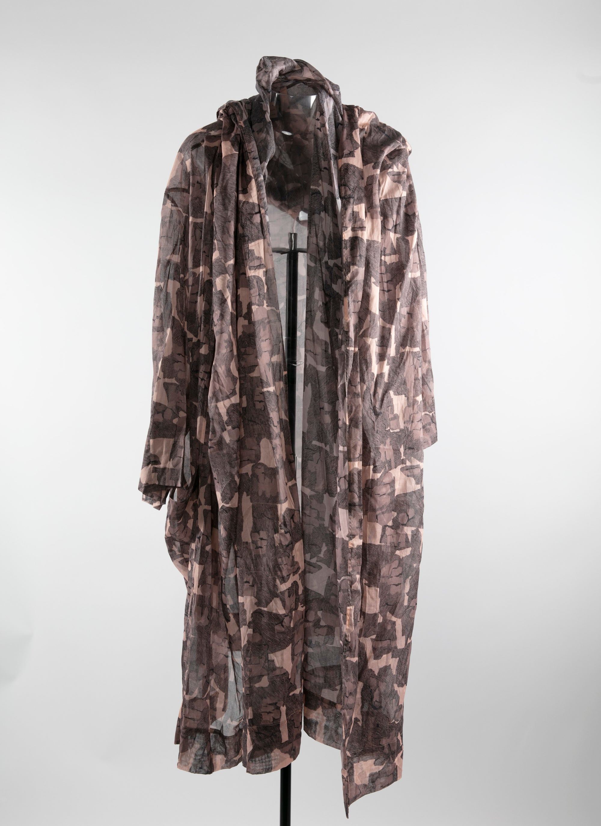 Sheer flowing dress with hood - Chair & Beige