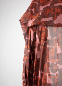 Long dress with long sleeves - Pink & Red