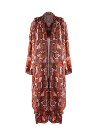 Long dress with long sleeves - Pink & Red