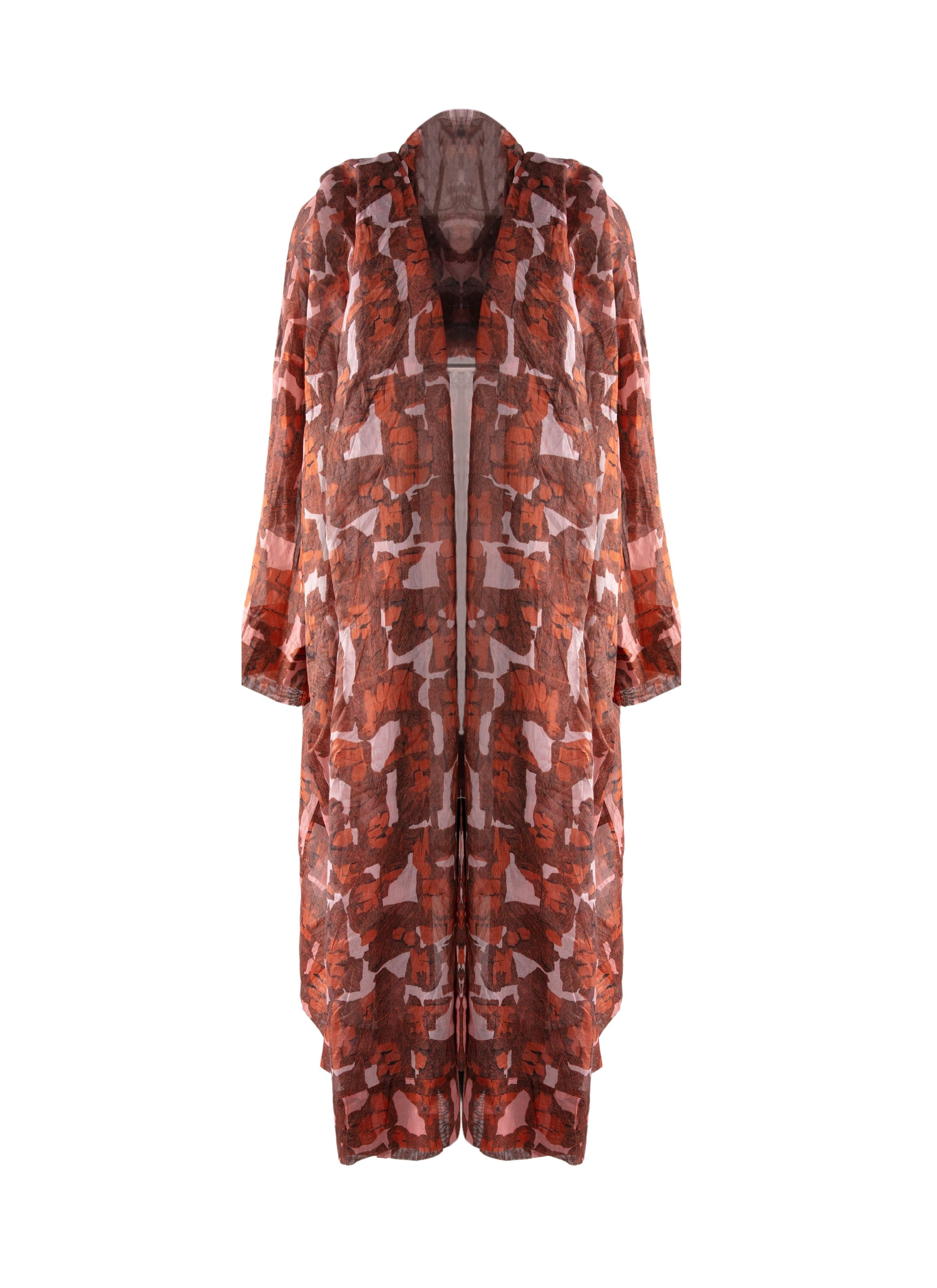 Long dress with long sleeves - Pink & Red