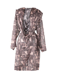 Long dress with long sleeves - Flesh & Beige