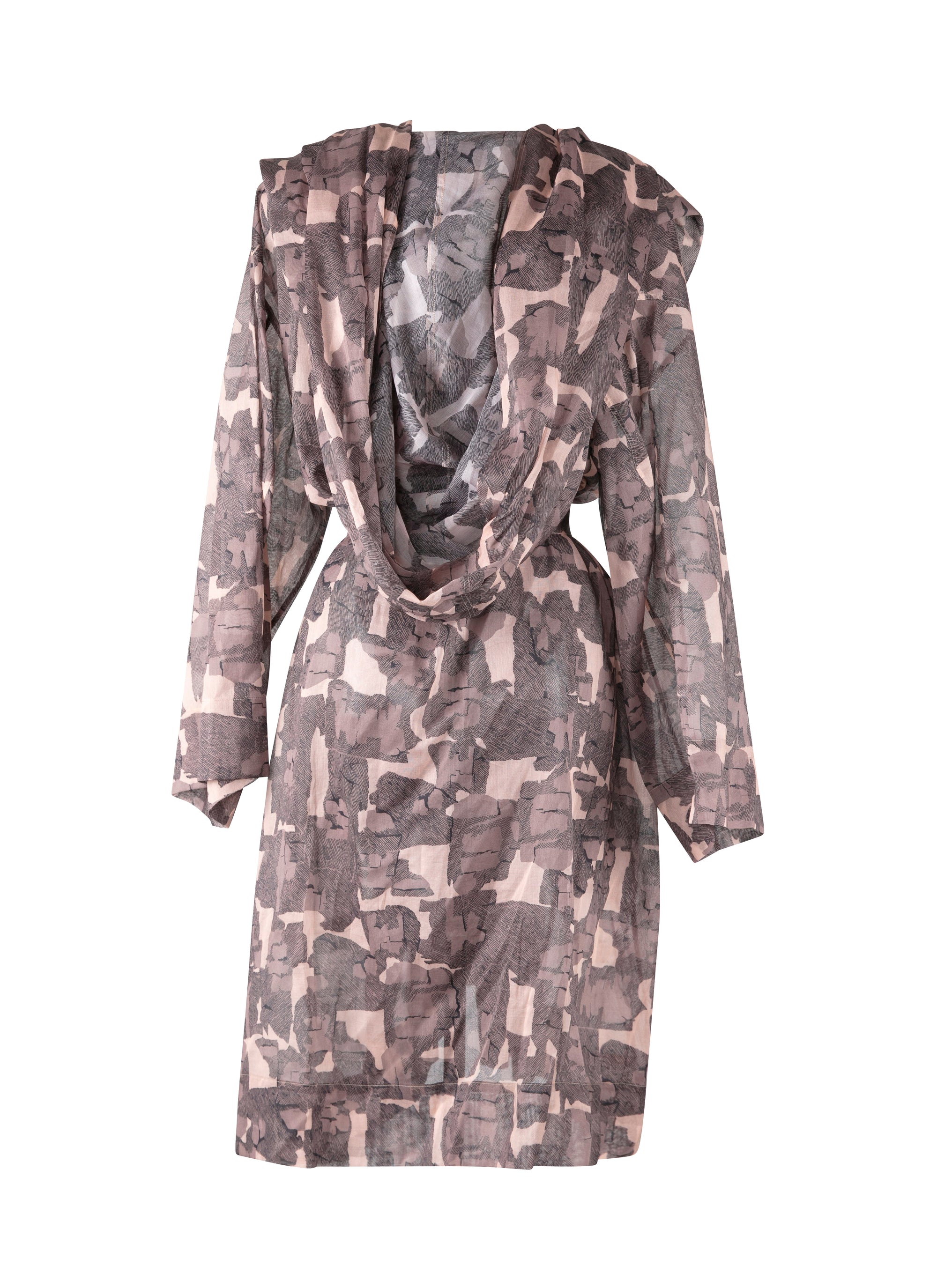 Long dress with long sleeves - Flesh & Beige