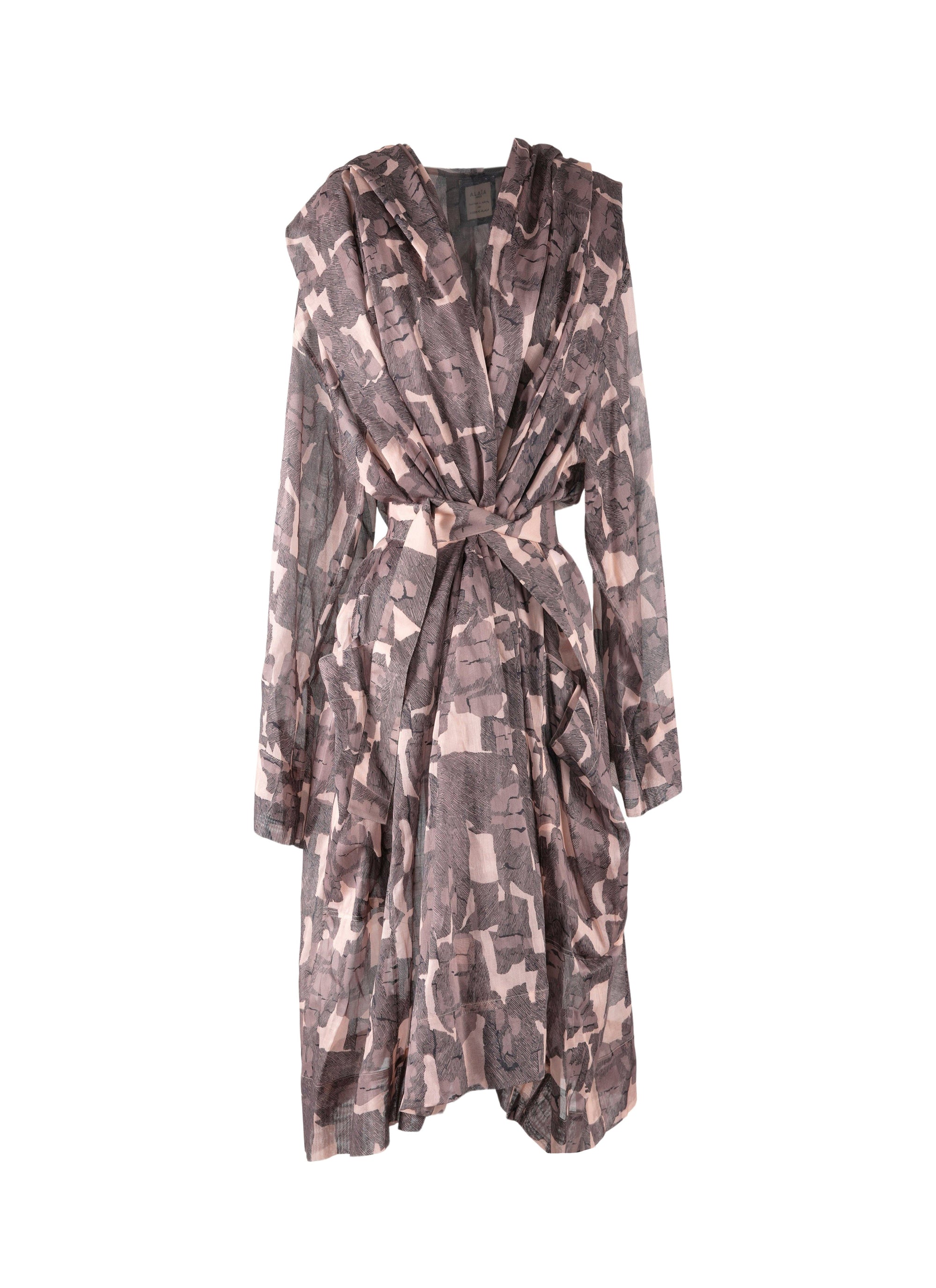 Long dress with long sleeves - Flesh & Beige