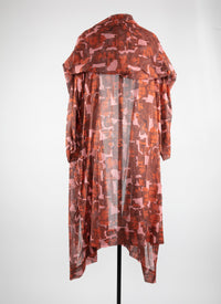 Long dress with long sleeves - Pink & Red