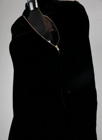 Robe longue fluide en velours - Noir