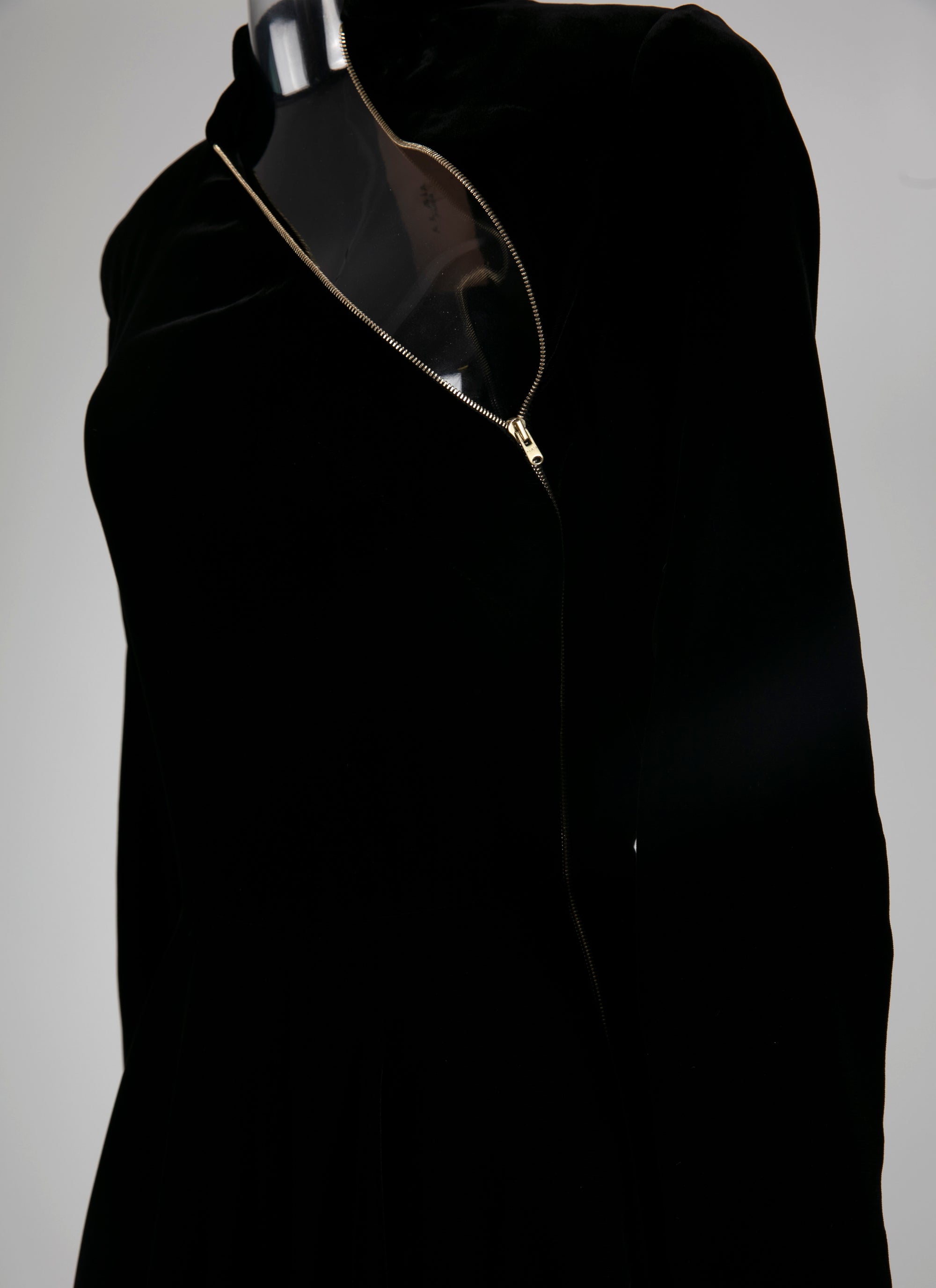 Robe longue fluide en velours - Noir