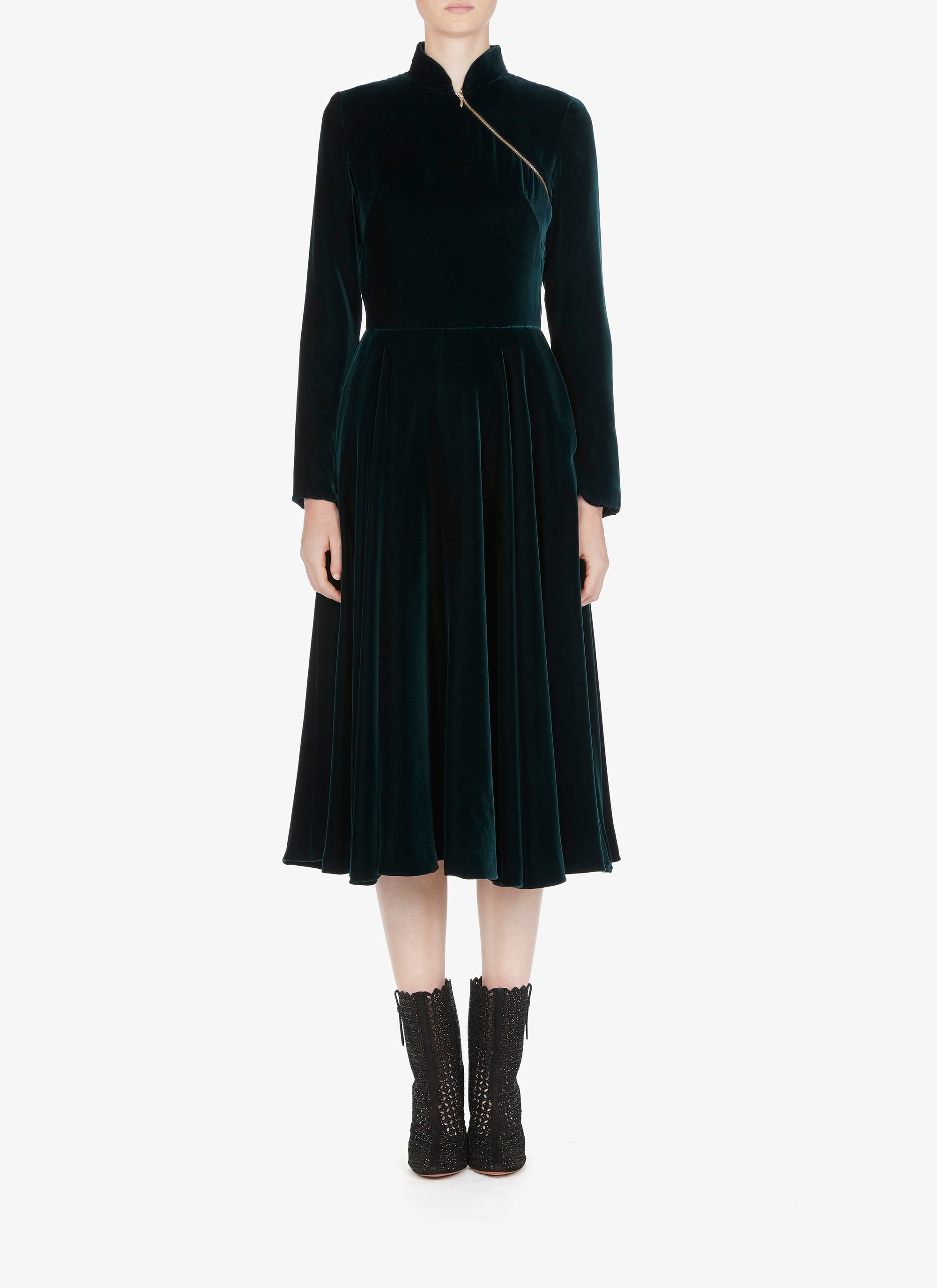 Velvet flowing maxi dress - Foret