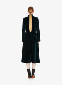 Velvet flowing maxi dress - Forest