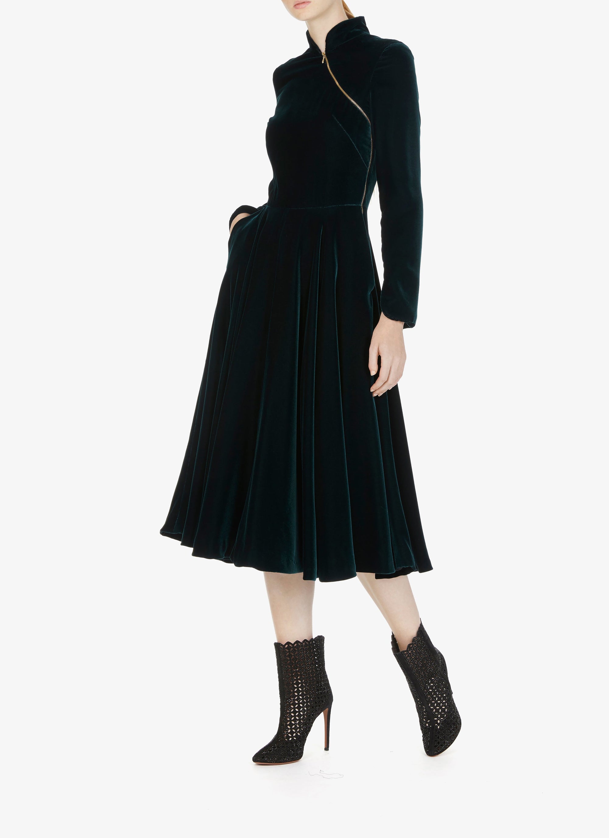 Velvet flowing maxi dress - Foret