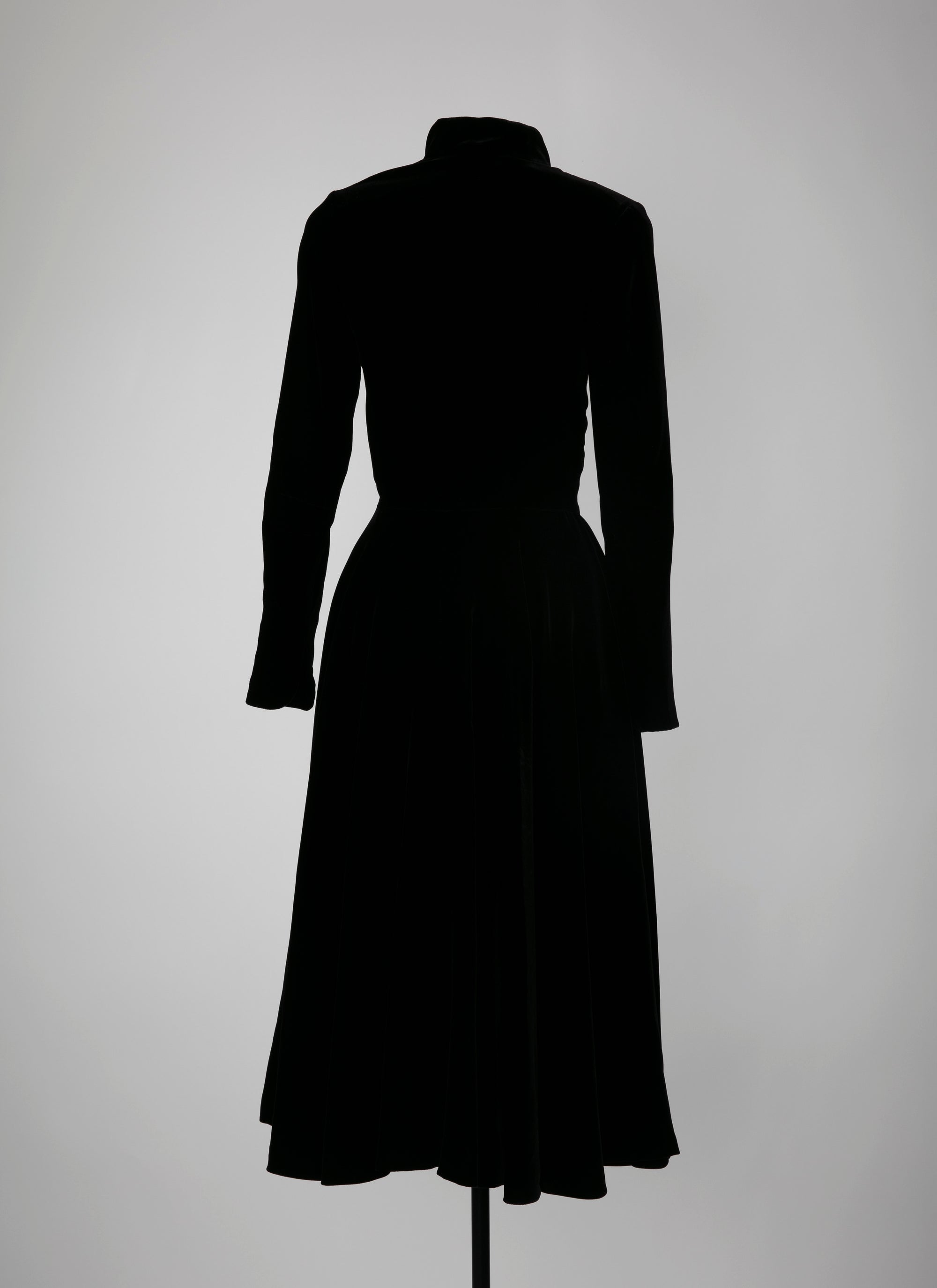 Robe longue fluide en velours - Noir