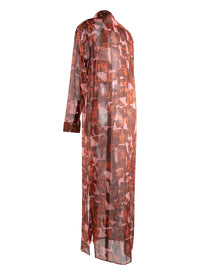 Robe chemise longue en transparence - Rose & Rouge
