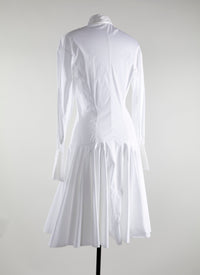 Robe à manches longues plastron - Blanc