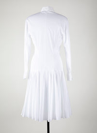 Robe à manches longues plastron - Blanc