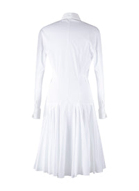 Robe à manches longues plastron - Blanc