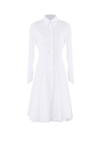 Robe à manches longues plastron - Blanc