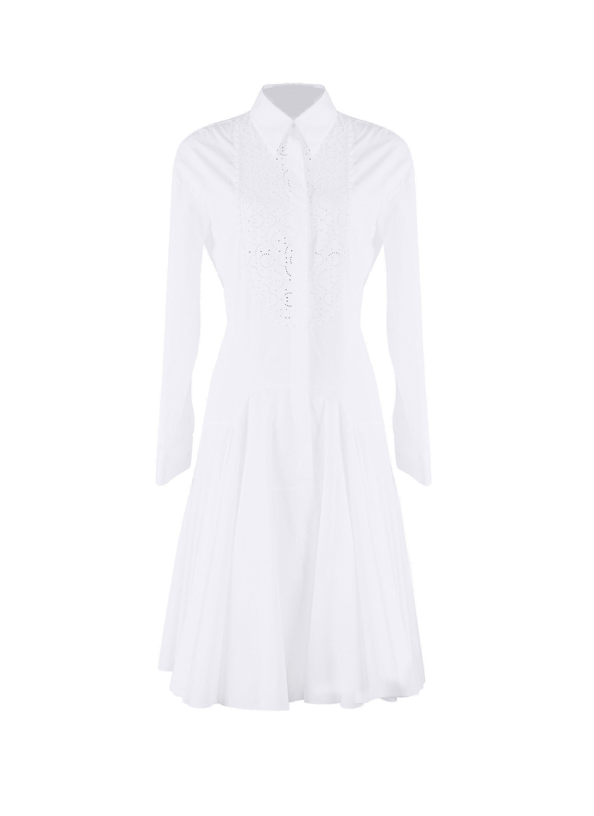 Robe à manches longues plastron - Blanc
