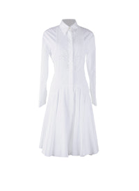 Robe à manches longues plastron - Blanc