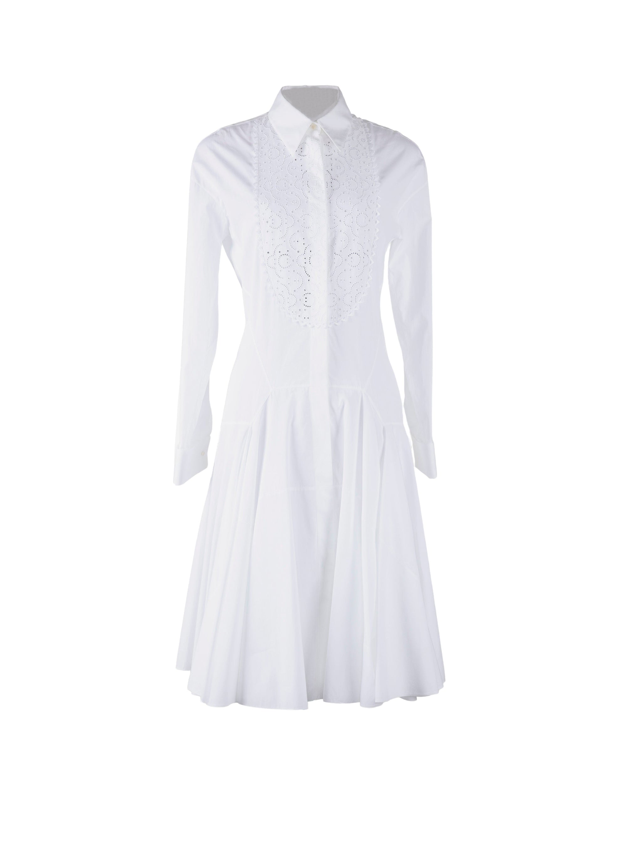Robe à manches longues plastron - Blanc