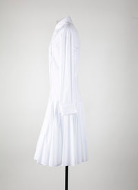 Robe à manches longues plastron - Blanc