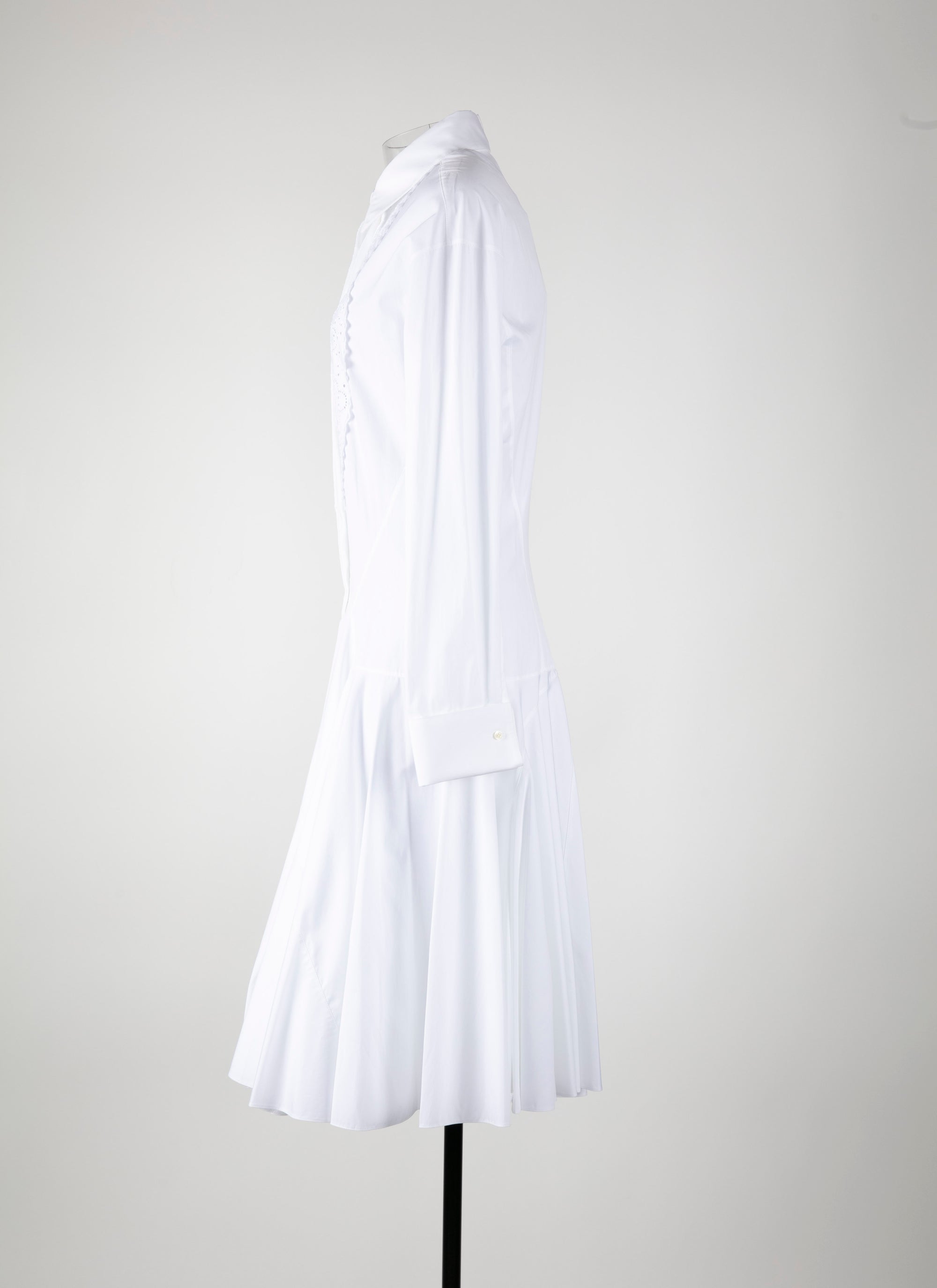 Robe à manches longues plastron - Blanc