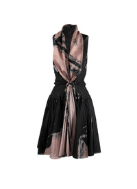 Robe évasée à imprimé floral en soie - Noir & Chair