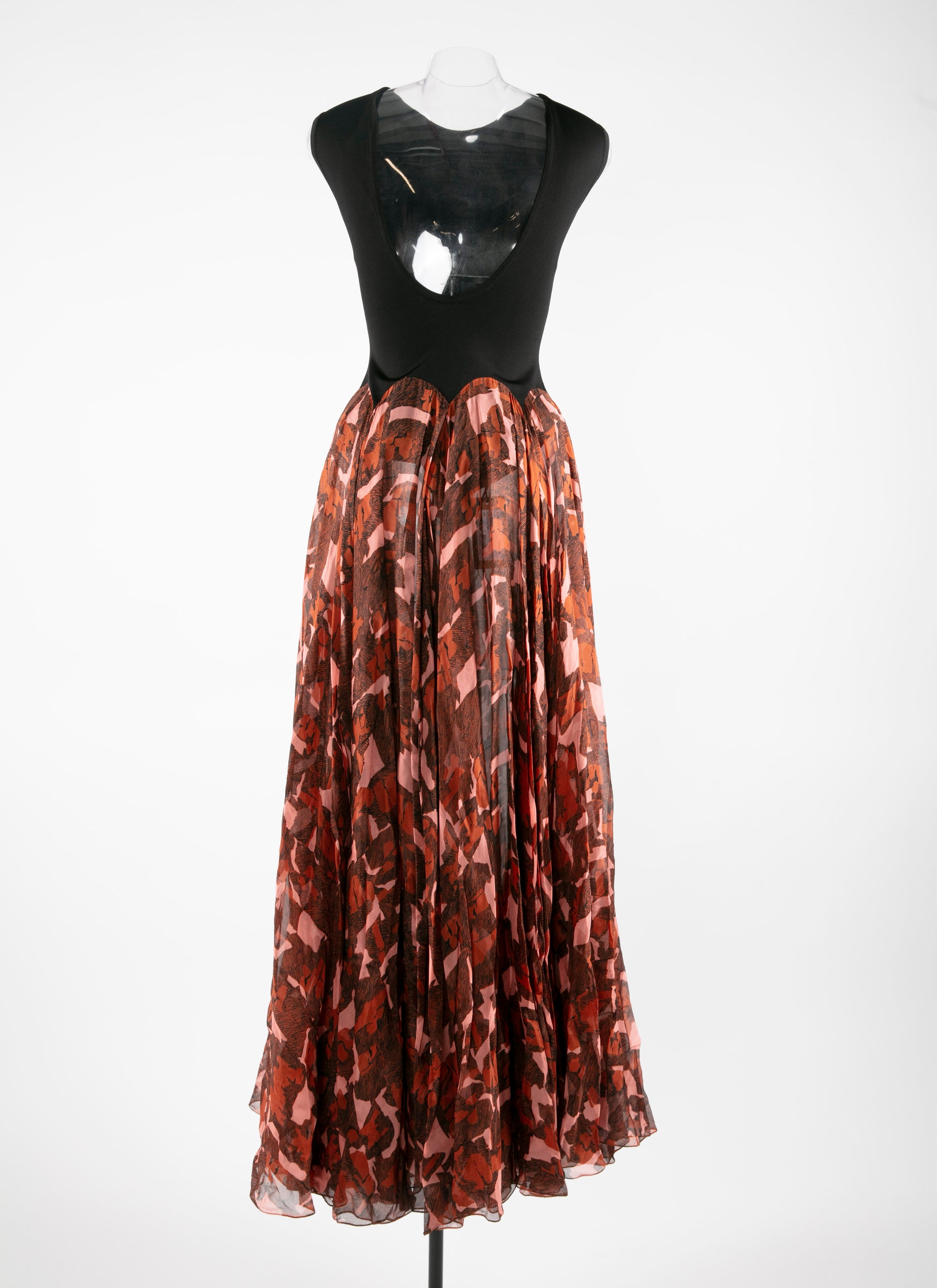 Robe longue plissée en soie - Rose & Rouge