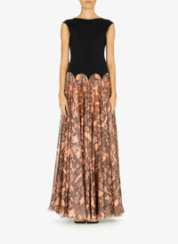 Pleated silk maxi dress - Chair & Beige