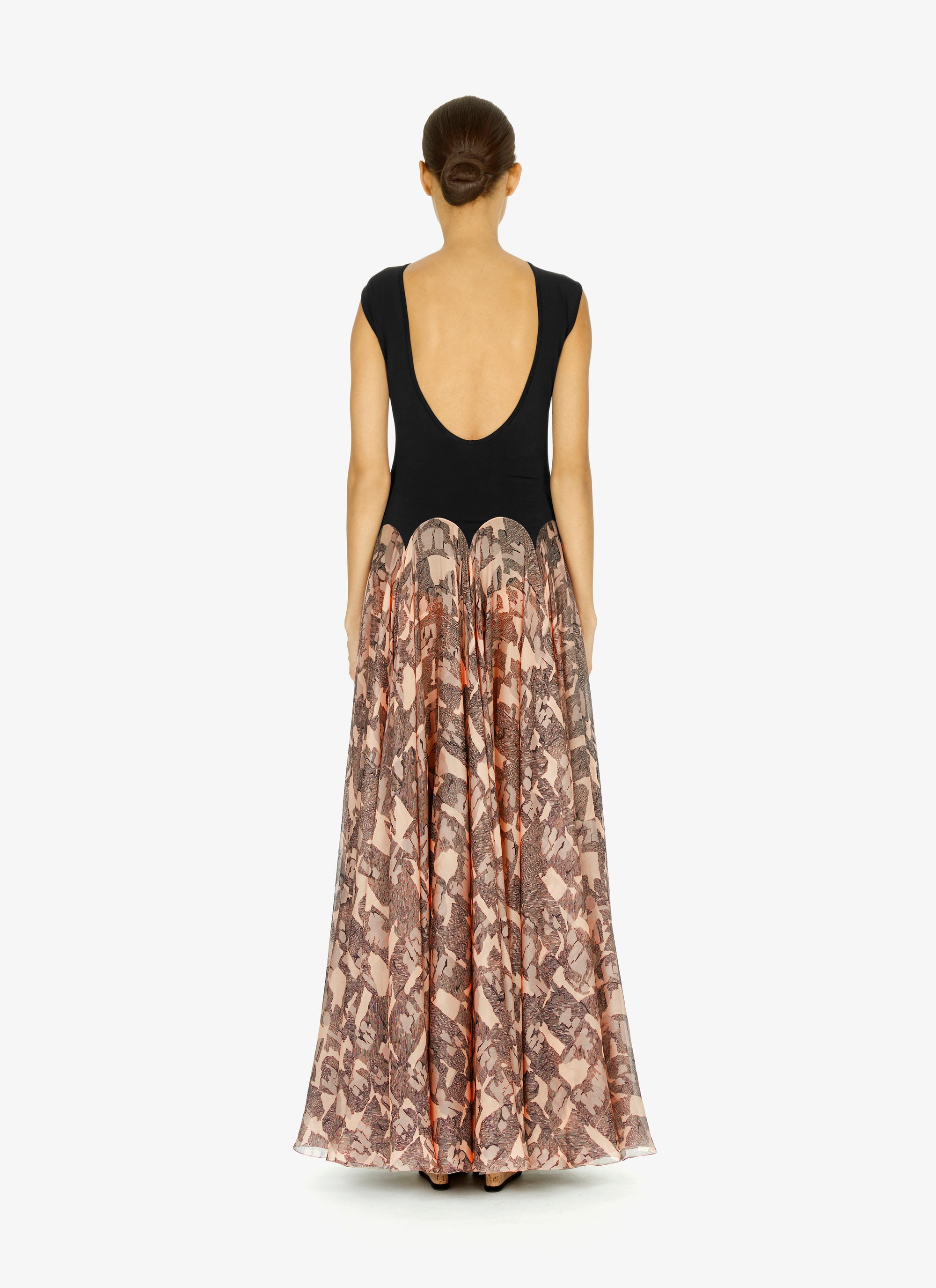 Pleated silk maxi dress - Chair & Beige