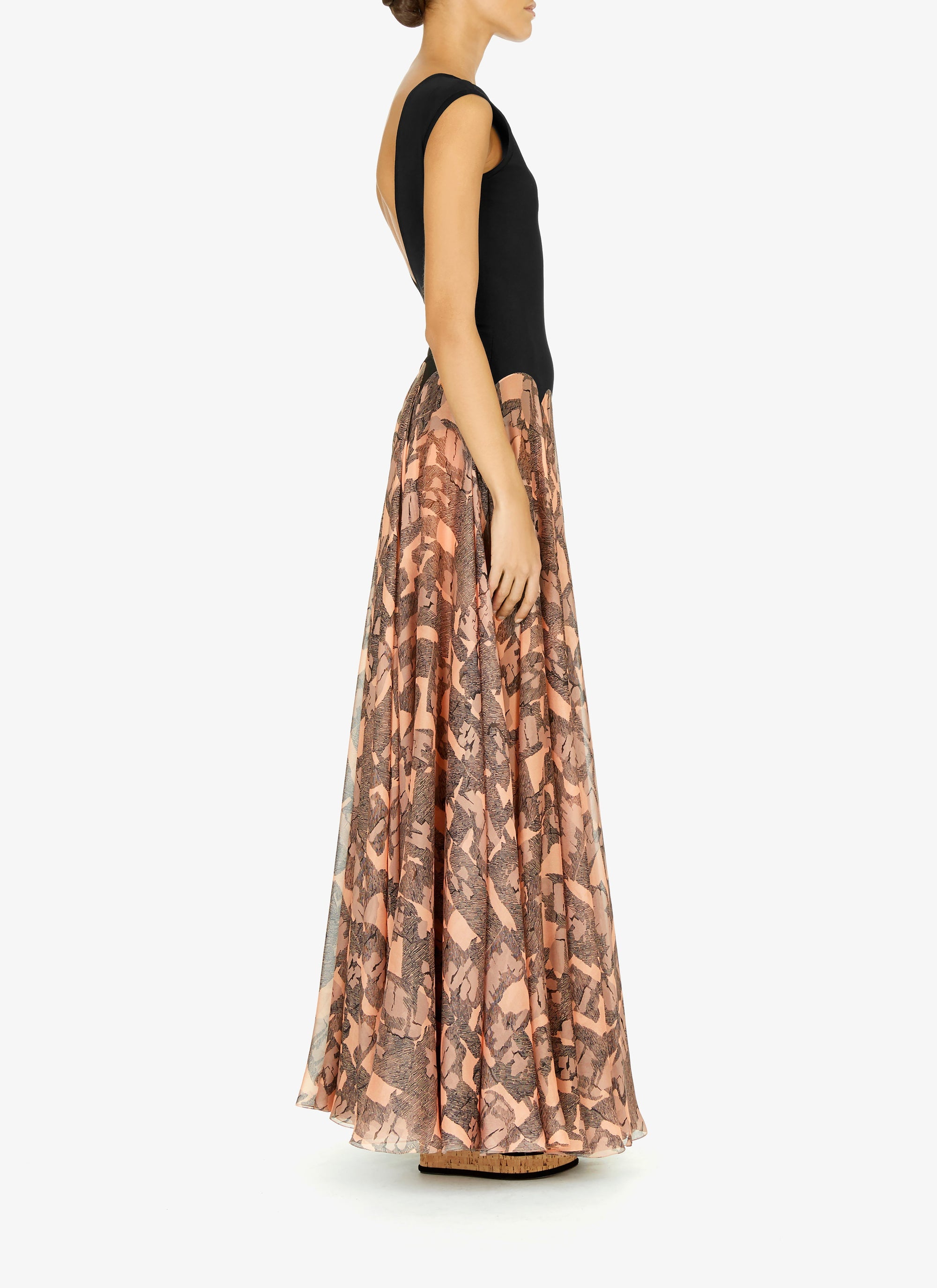 Pleated silk maxi dress - Chair & Beige
