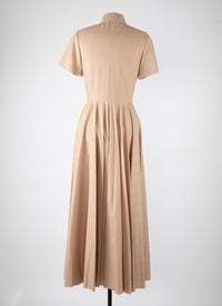 Robe longue chemise à manches courtes - Chair